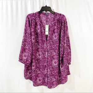 NYDJ 3/4 length sleeve patterned blouse